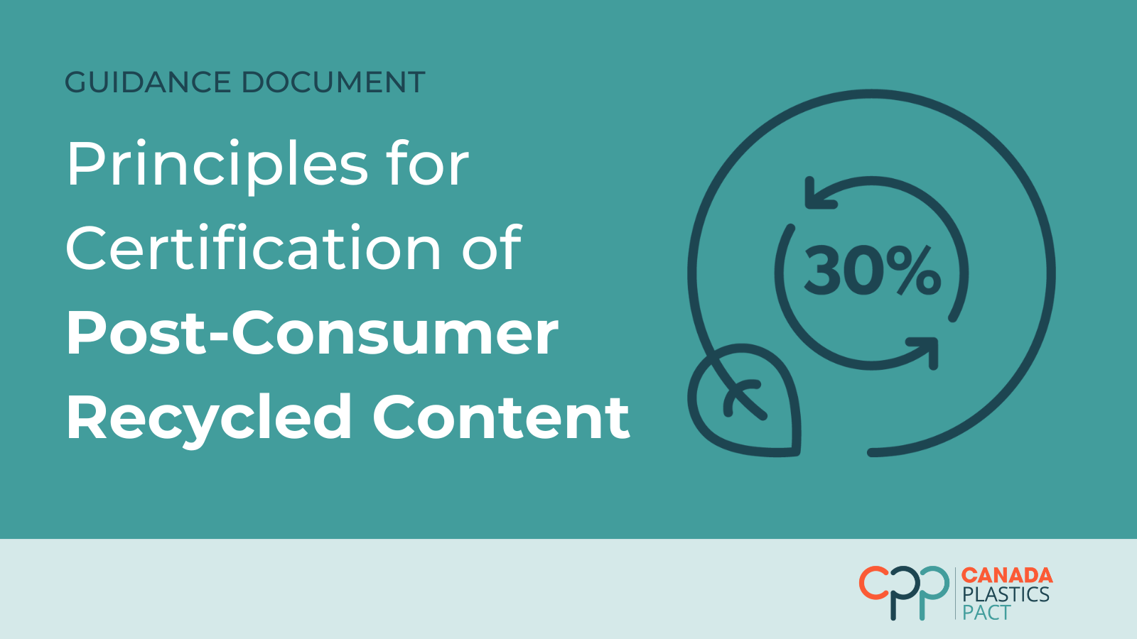 Principles for Certification of Post-Consumer Recycled Content